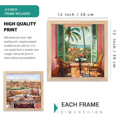 kotart Painting Modern City view Wall Art Home Decoration Paintings With Frame For Living Room Bed Room Hotel Wall Decor