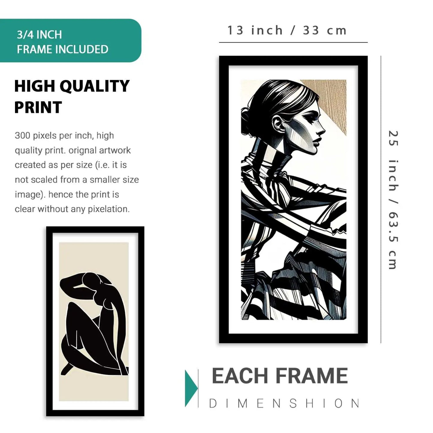 kotart Decorative Modern Big Size Wall Art Home Dacor Abstract Painting poster With Frame For Living Room Bed Room Hotel Wall Decor