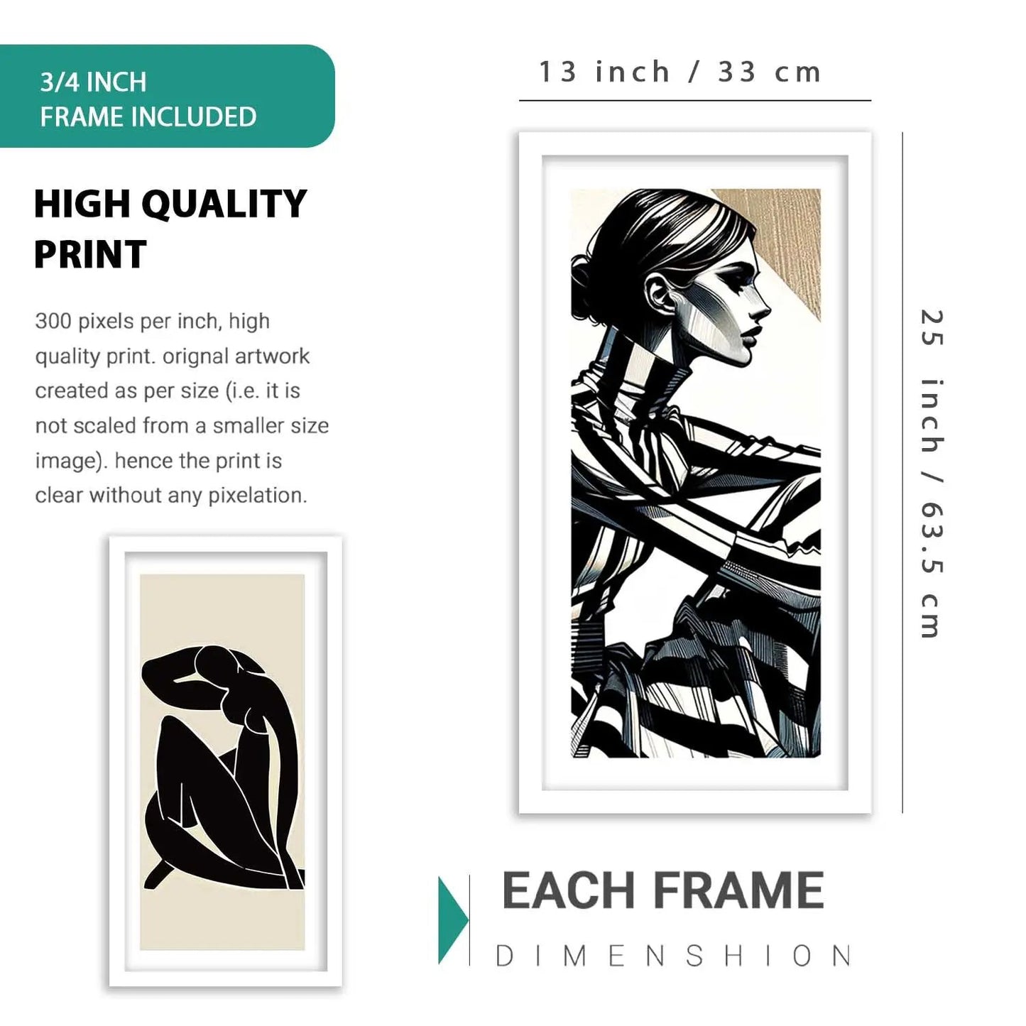 kotart Decorative Modern Big Size Wall Art Home Dacor Abstract Painting poster With Frame For Living Room Bed Room Hotel Wall Decor