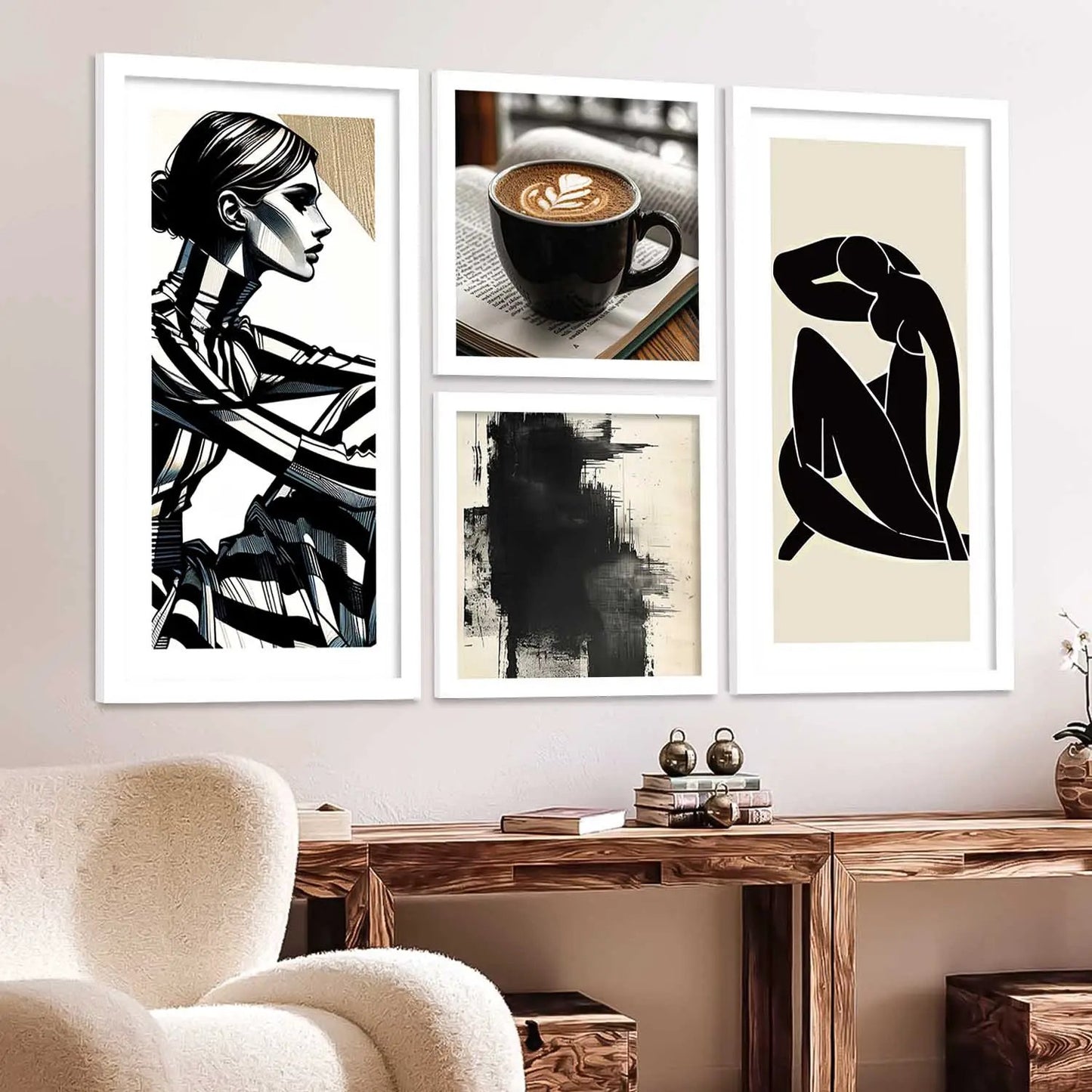 kotart Decorative Modern Big Size Wall Art Home Dacor Abstract Painting poster With Frame For Living Room Bed Room Hotel Wall Decor