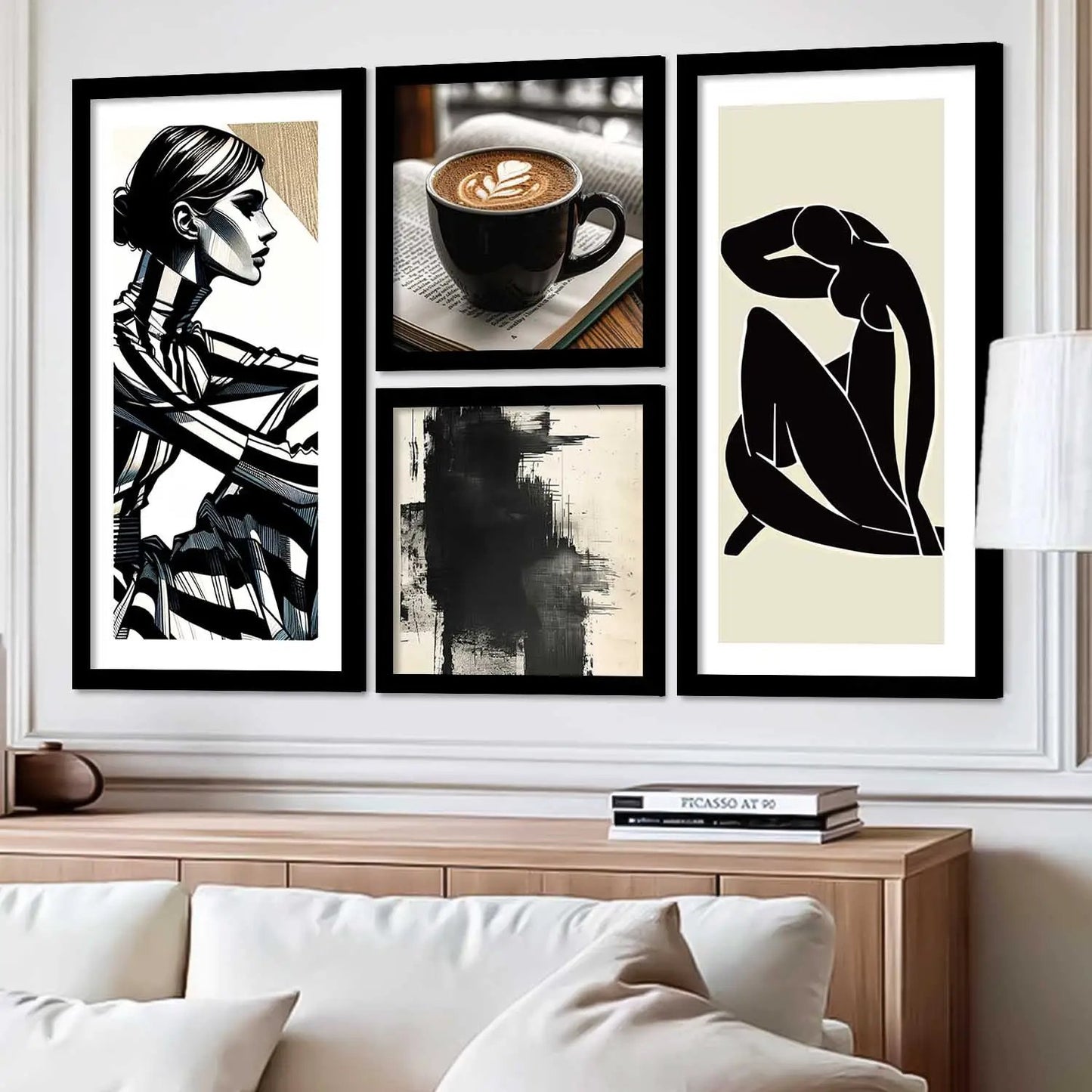 kotart Decorative Modern Big Size Wall Art Home Dacor Abstract Painting poster With Frame For Living Room Bed Room Hotel Wall Decor