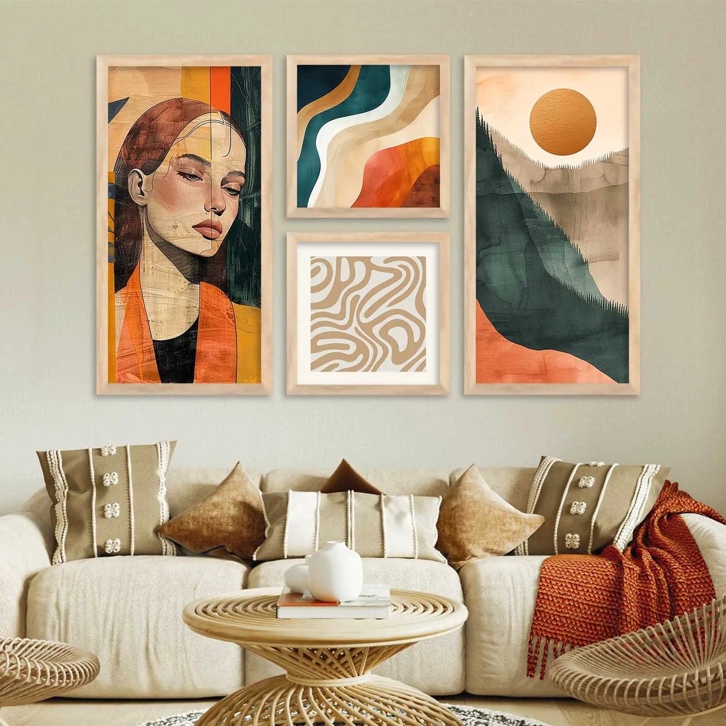 kotart Decorative Modern Big Size Wall Art Home Dacor Abstract Painting poster With Frame For Living Room Bed Room wall painting
