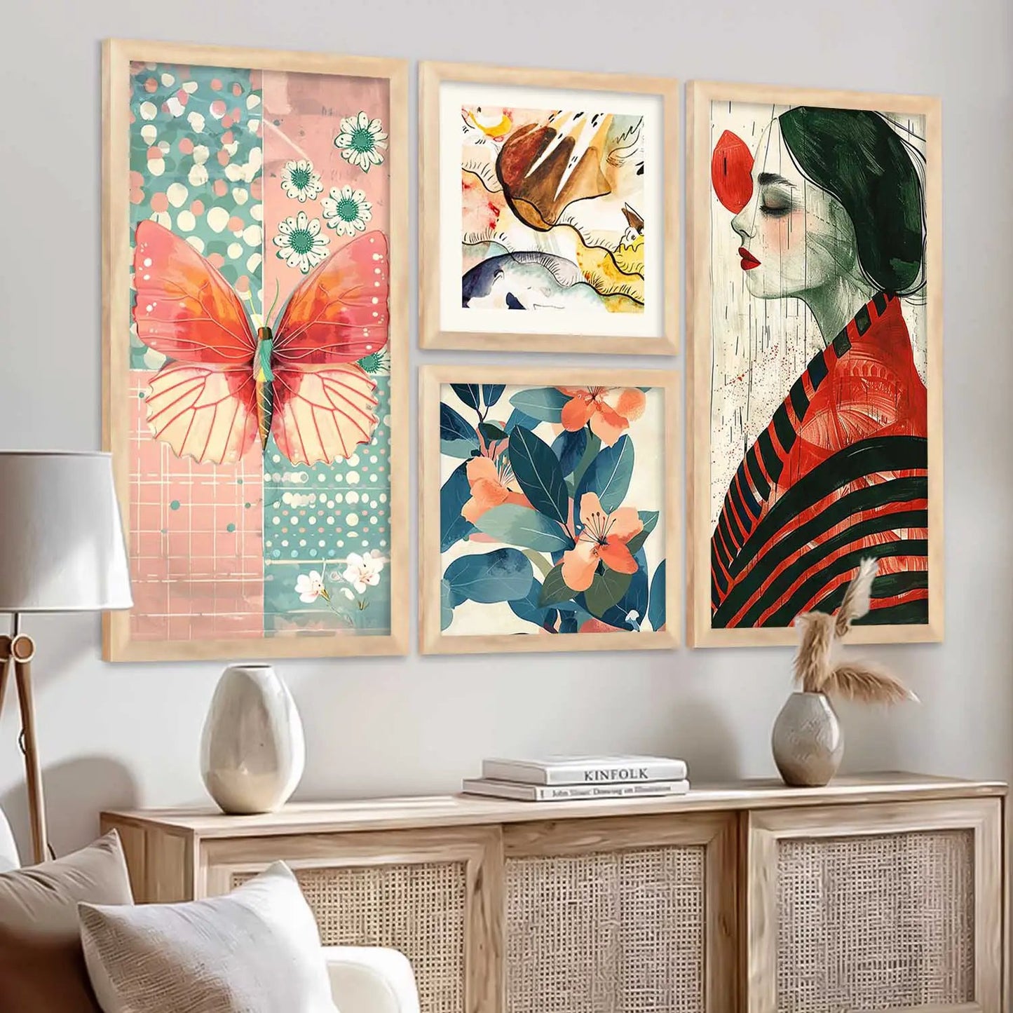 kotart Decorative Modern Wall Art Print With Frame Abstract Paintings For Living Room Bed Room Hotel Wall Decor