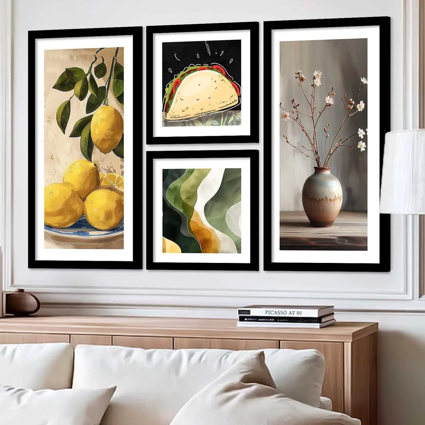 kotart Decorative Modern Big Size Wall Art Home Decor Abstract Painting poster With Frame For Living Room Bed Room Hotel Wall Decor
