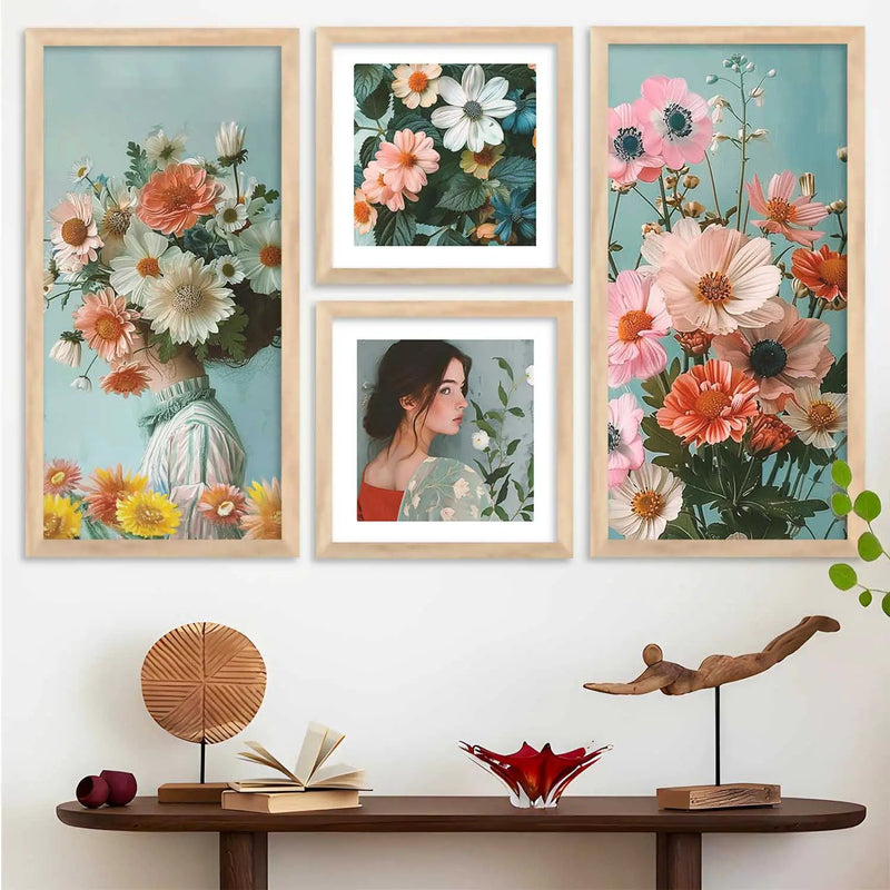 kotart Decorative Modern Big Size Wall Art Print With Frame Floral Paintings For Living Room Bed room wall painting