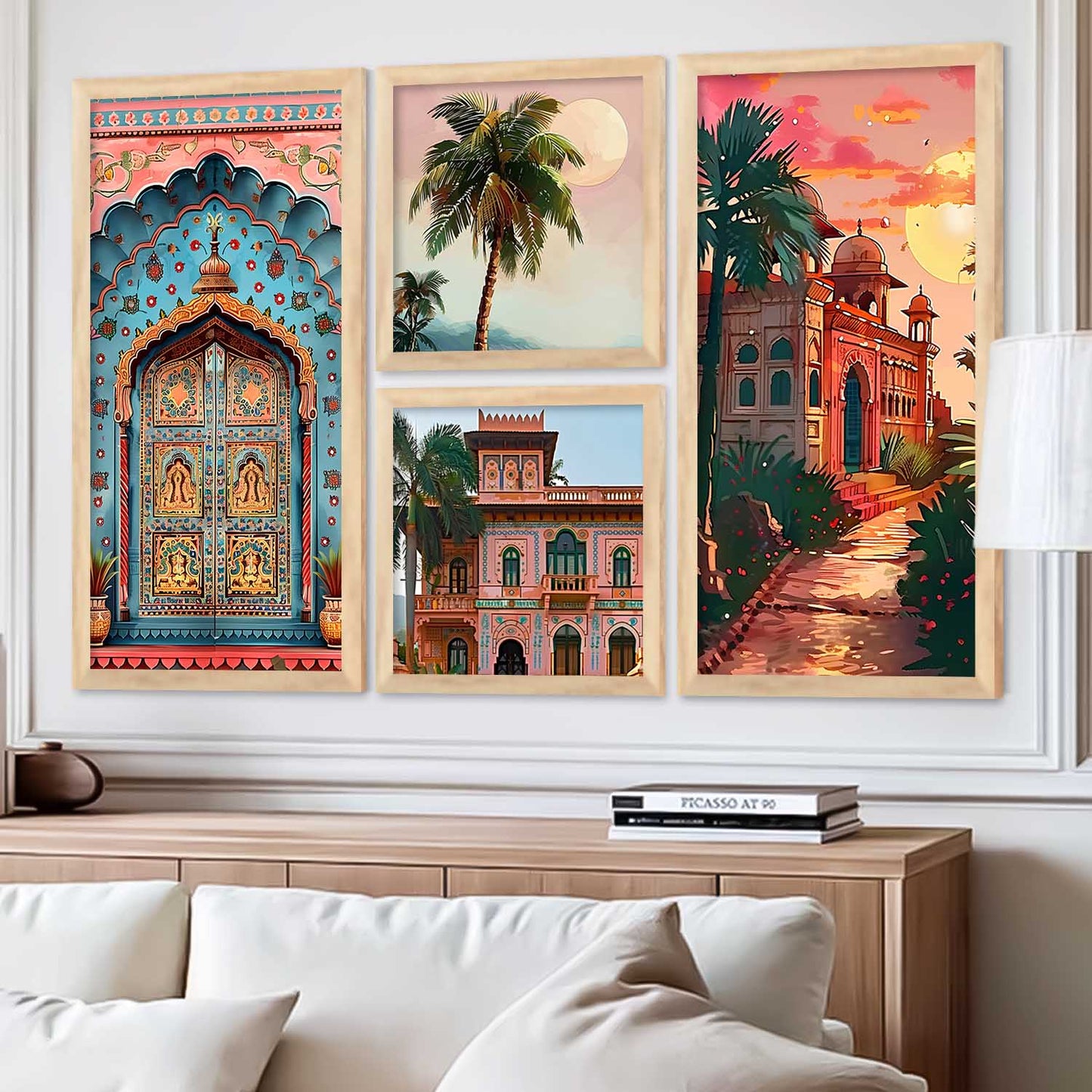 kotart Traditional Big Size Art Wall Painting Home Decoration With Frame For Bed Room Hotel Wall Decor