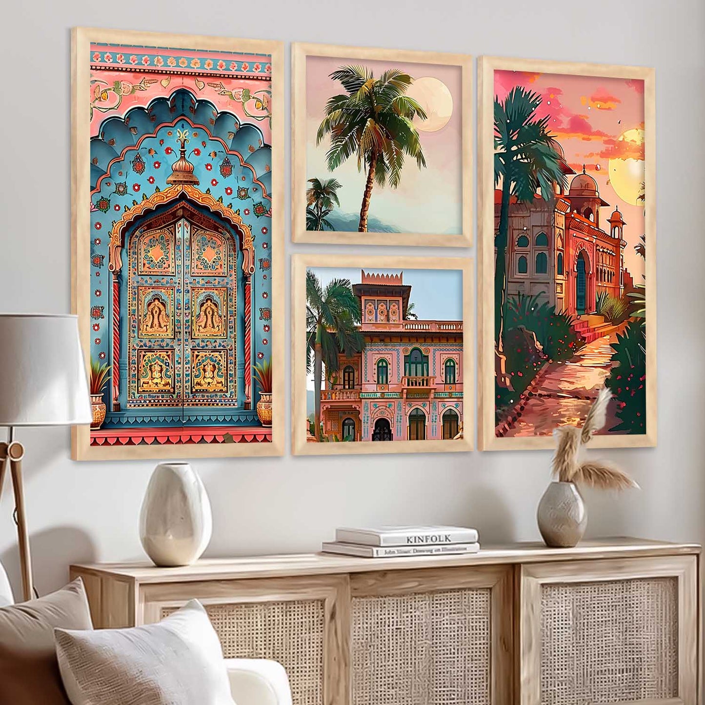 kotart Traditional Big Size Art Wall Painting Home Decoration With Frame For Bed Room Hotel Wall Decor