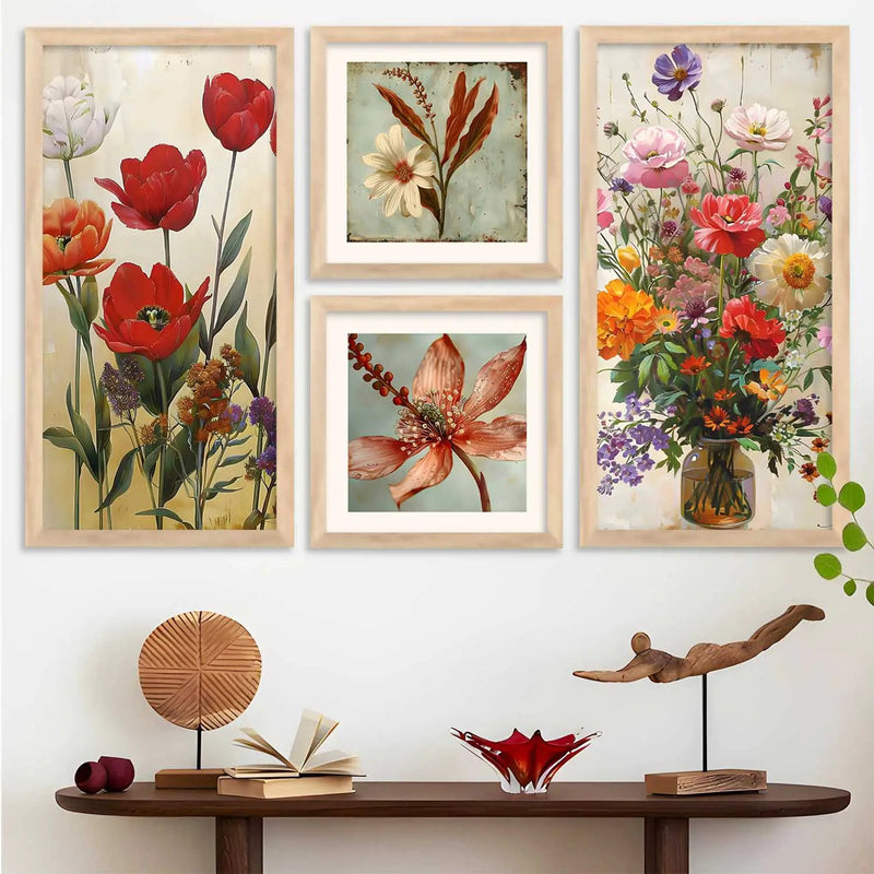 kotart Modern Wall Art Home Dacor Floral Painting Decorative  poster With Frame For Living Room Bed Room Hotel Wall Decor