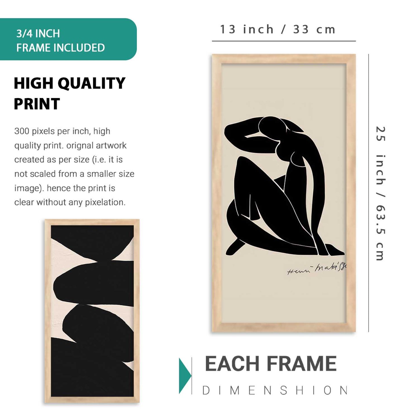 kotart Decorative Modern Big Size Wall Art Home Dacor Abstract Painting poster With Frame For Living Room Bed Room Hotel Wall Decor