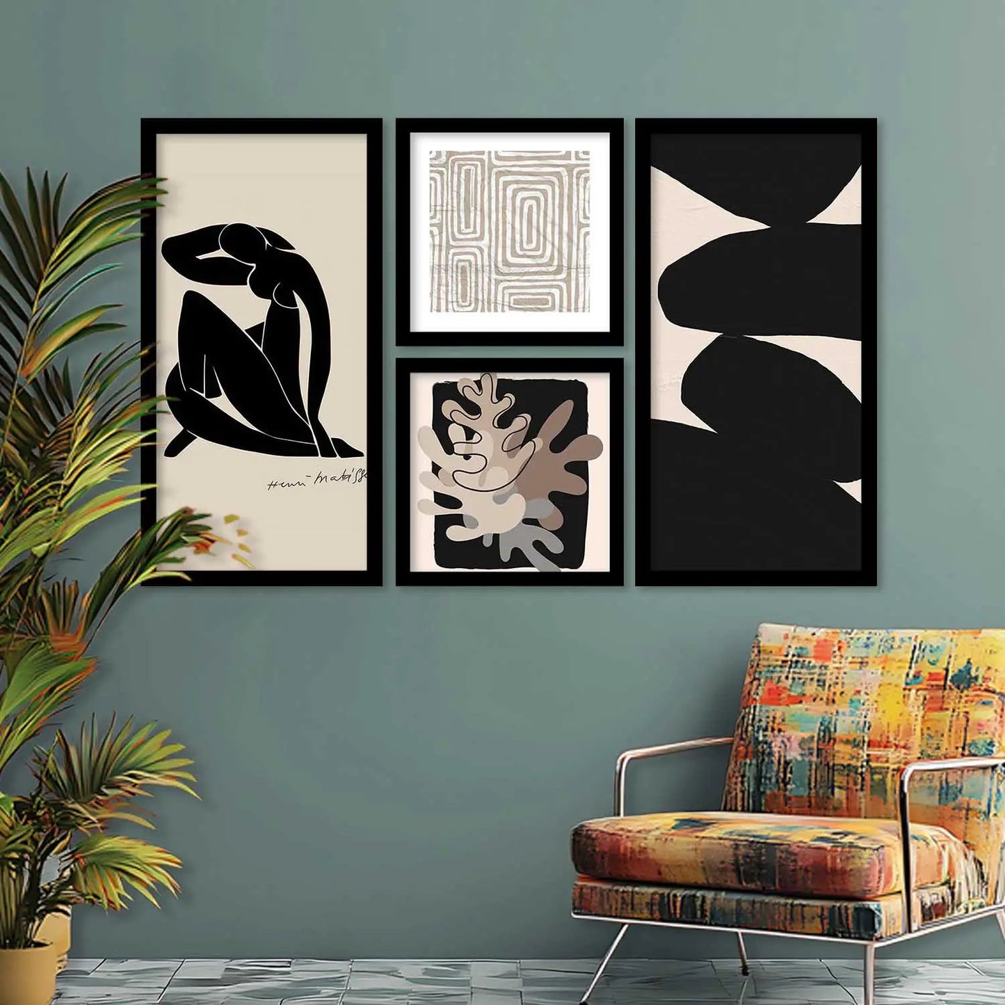kotart Decorative Modern Big Size Wall Art Home Decor Abstract Painting poster With Frame For Living Room Bed Room Hotel Wall Decor