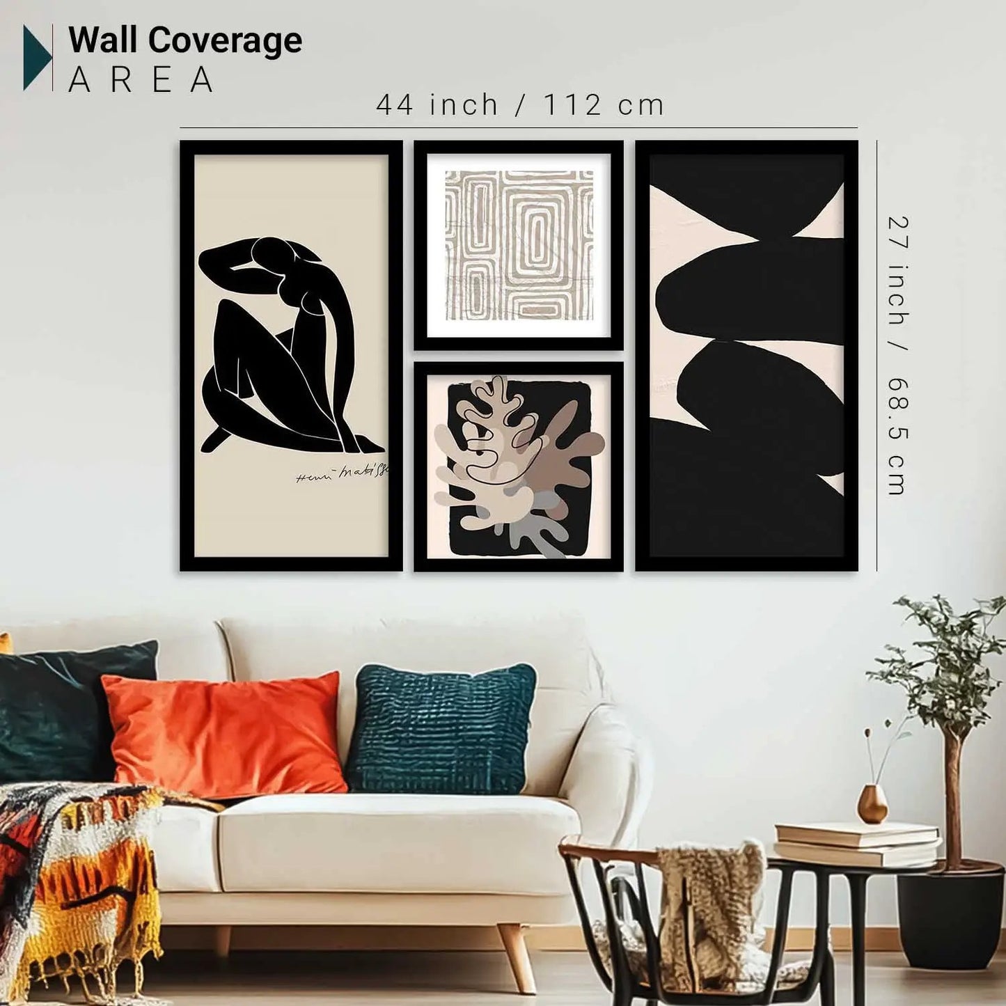 kotart Decorative Modern Big Size Wall Art Home Decor Abstract Painting poster With Frame For Living Room Bed Room Hotel Wall Decor
