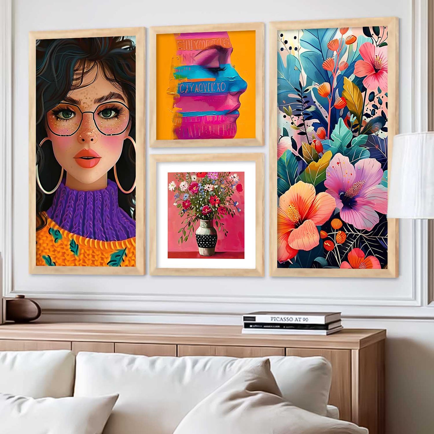 kotart Decorative Modern Big Size Wall Art Print With Frame Abstract Paintings For Living Room Bed Room Hotel Wall Decor painting