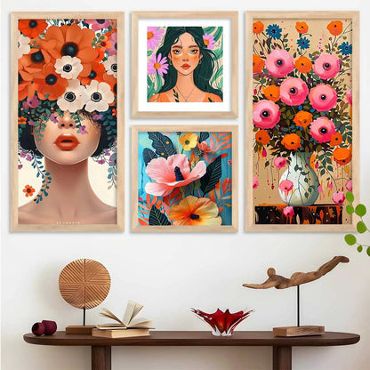 kotart  Modern Big Size Wall Art Home Painting Decoration Floral Paintings With Frame For Living Room Bed Room Hotel Wall Decor