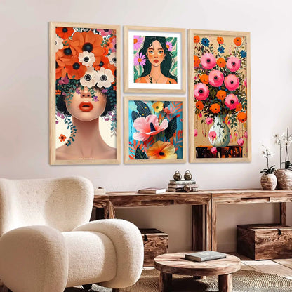 kotart  Modern Big Size Wall Art Home Painting Decoration Floral Paintings With Frame For Living Room Bed Room Hotel Wall Decor