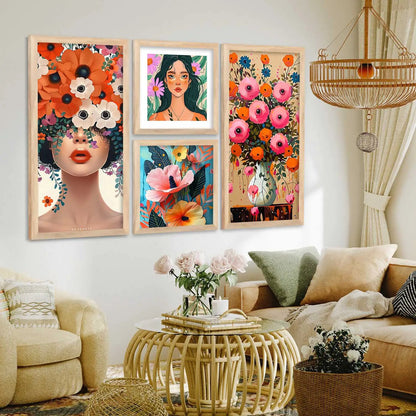 kotart  Modern Big Size Wall Art Home Painting Decoration Floral Paintings With Frame For Living Room Bed Room Hotel Wall Decor