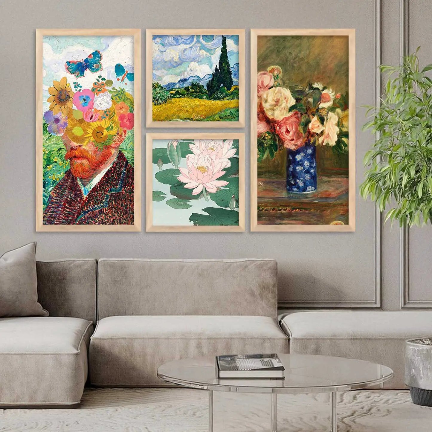 kotart Painting Modern Big Size Wall Art Home Decoration Paintings With Frame For Living Room Bed Room Hotel Wall Decor