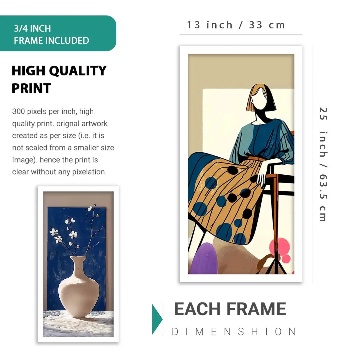kotart Decorative Modern Big Size Wall Art Print With Frame Abstract Paintings For Living Room Bed Room Hotel Wall Decor