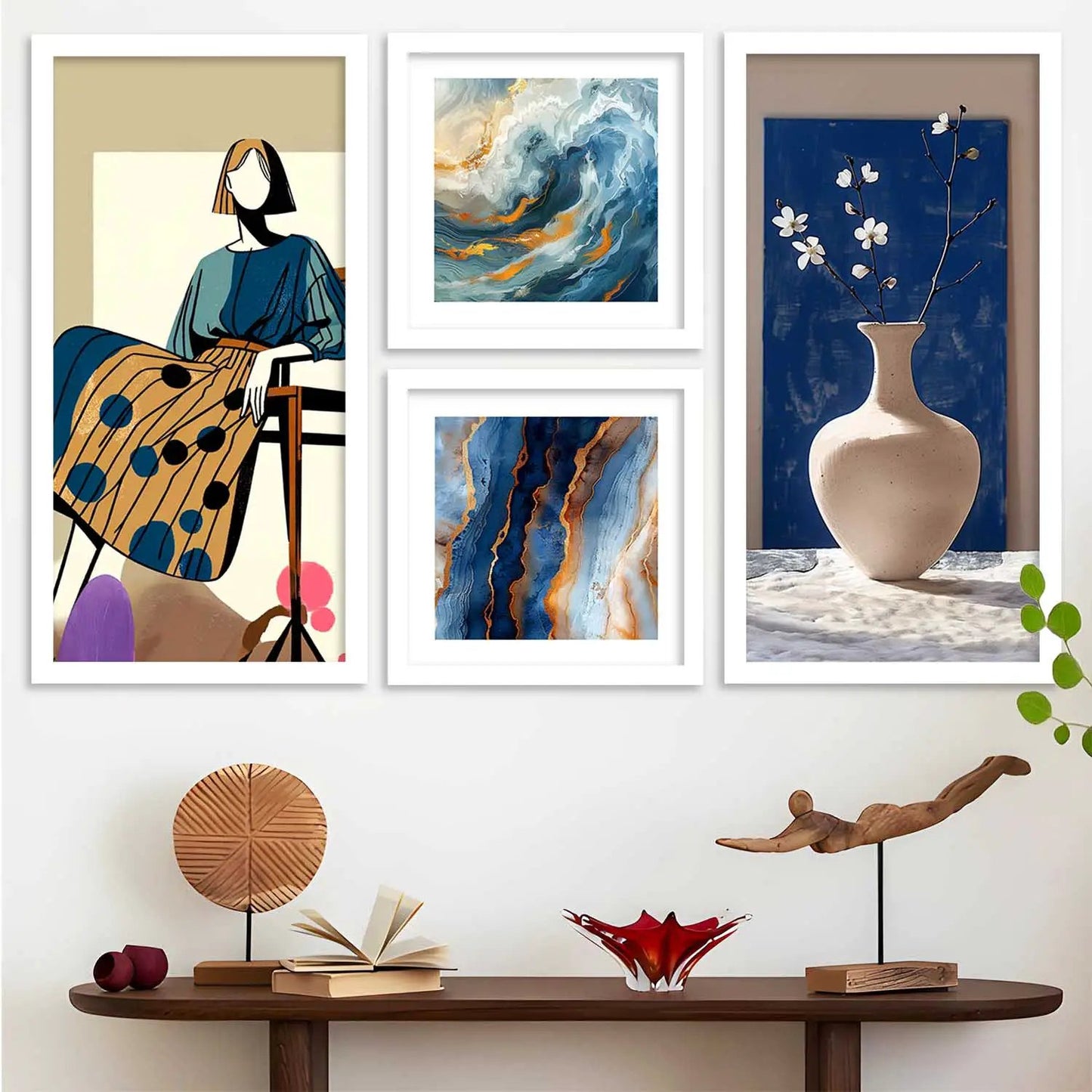 kotart Decorative Modern Big Size Wall Art Print With Frame Abstract Paintings For Living Room Bed Room Hotel Wall Decor