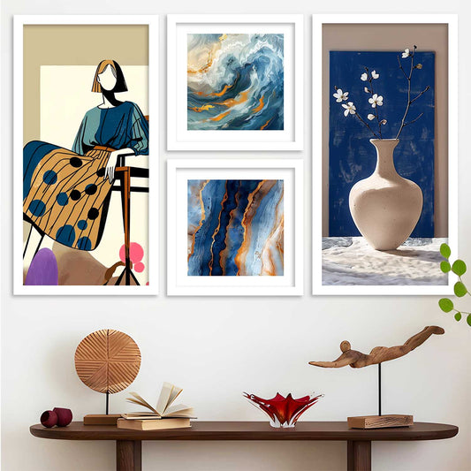 kotart Decorative Modern Big Size Wall Art Print With Frame Abstract Paintings For Living Room Bed Room Hotel Wall Decor