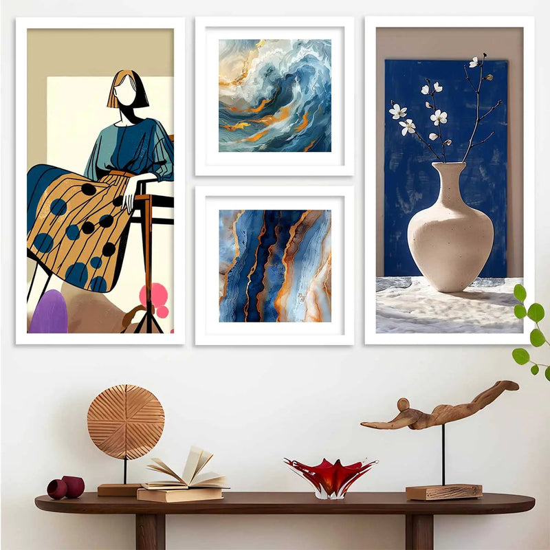 kotart Decorative Modern Big Size Wall Art Print With Frame Abstract Paintings For Living Room Bed Room Hotel Wall Decor