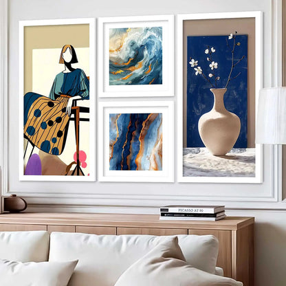 kotart Decorative Modern Big Size Wall Art Print With Frame Abstract Paintings For Living Room Bed Room Hotel Wall Decor