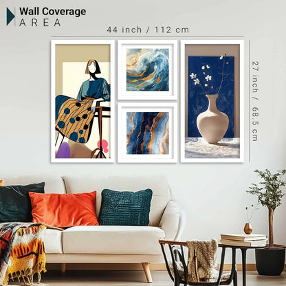 kotart Decorative Modern Big Size Wall Art Print With Frame Abstract Paintings For Living Room Bed Room Hotel Wall Decor