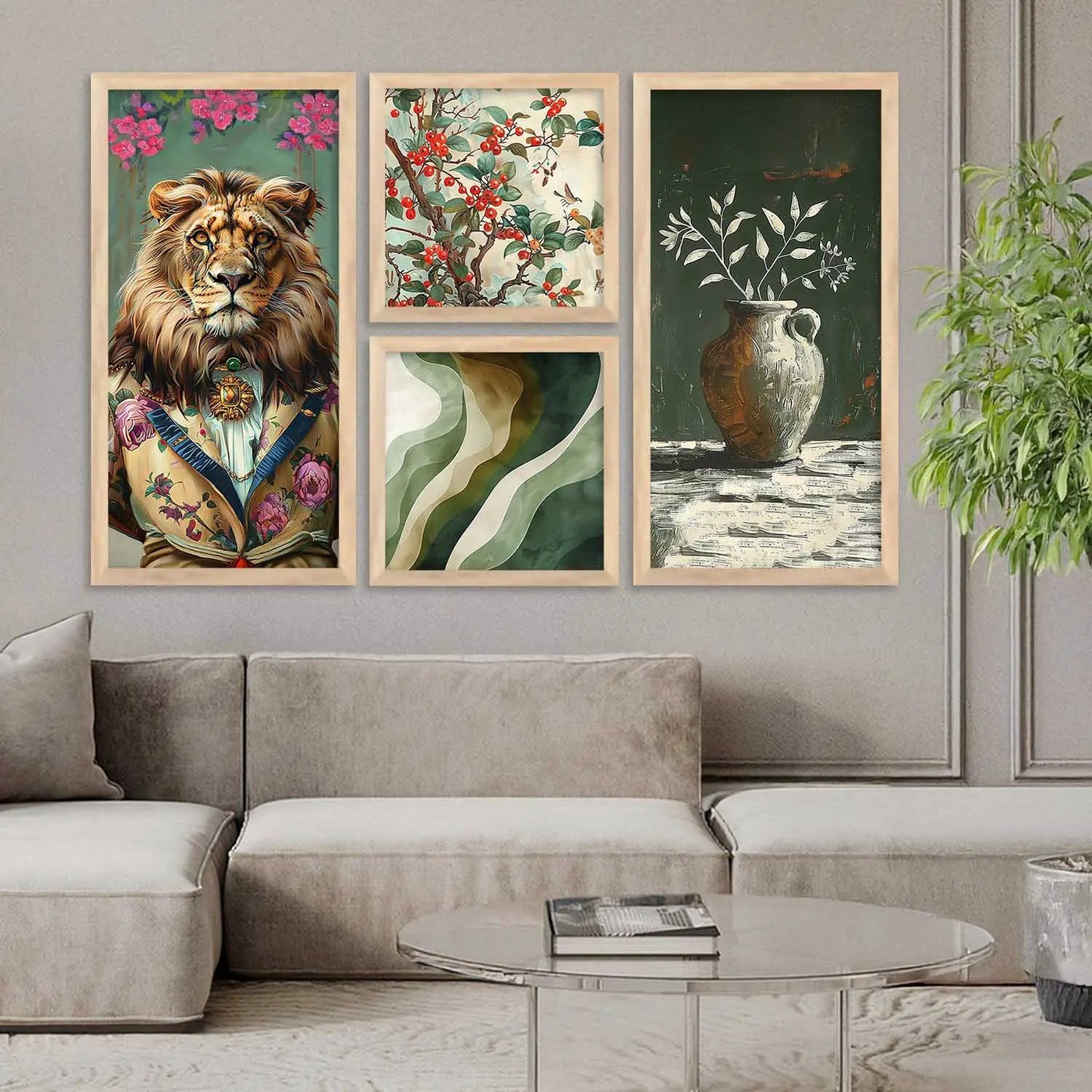kotart Painting Modern Big Size Wall Art Home Decoration Paintings With Frame For Living Room Bed Room Hotel Wall Decor