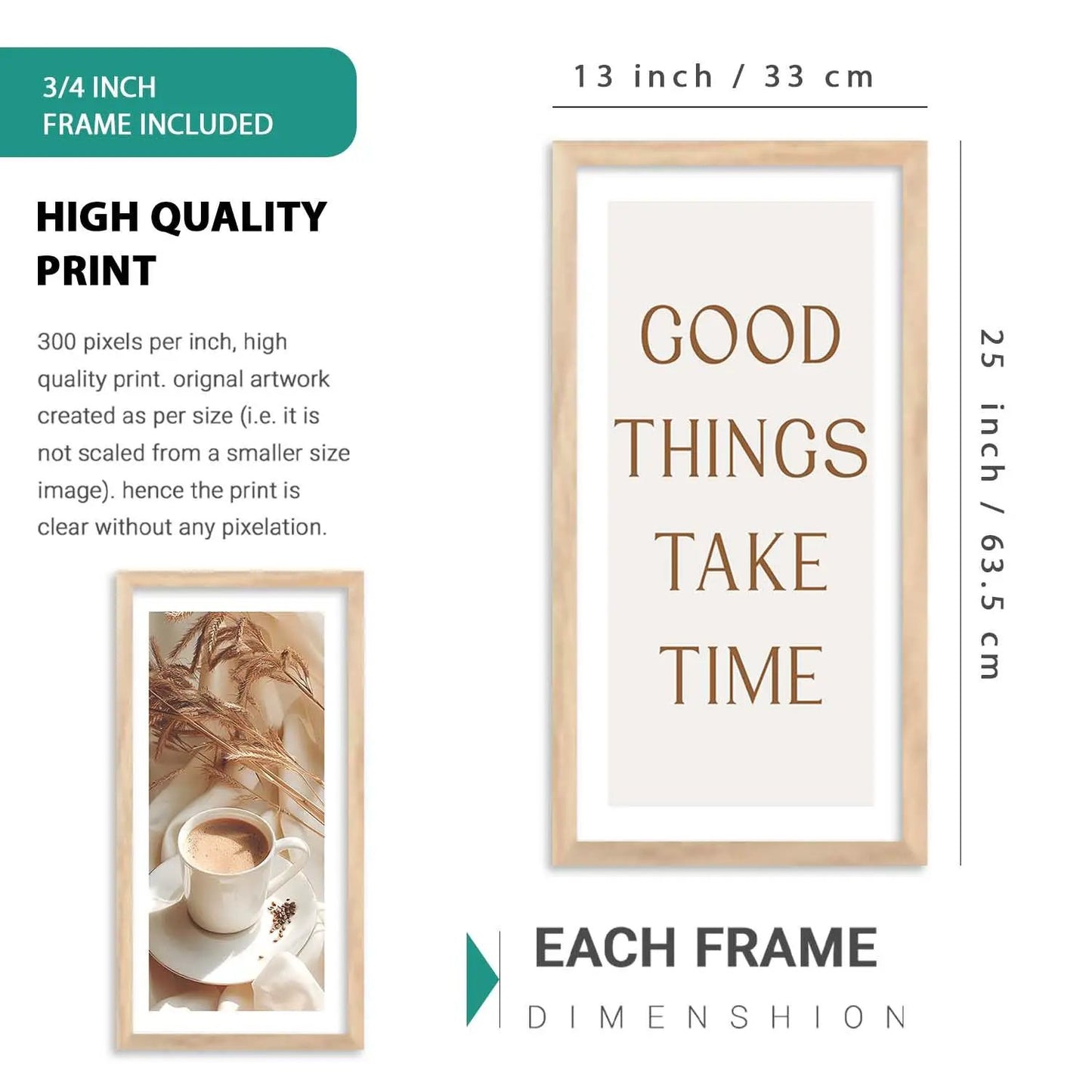 kotart Decorative Modern Big Size Wall Art Print With Frame Cafe Paintings For Living Room Bed Room Hotel Wall Decor