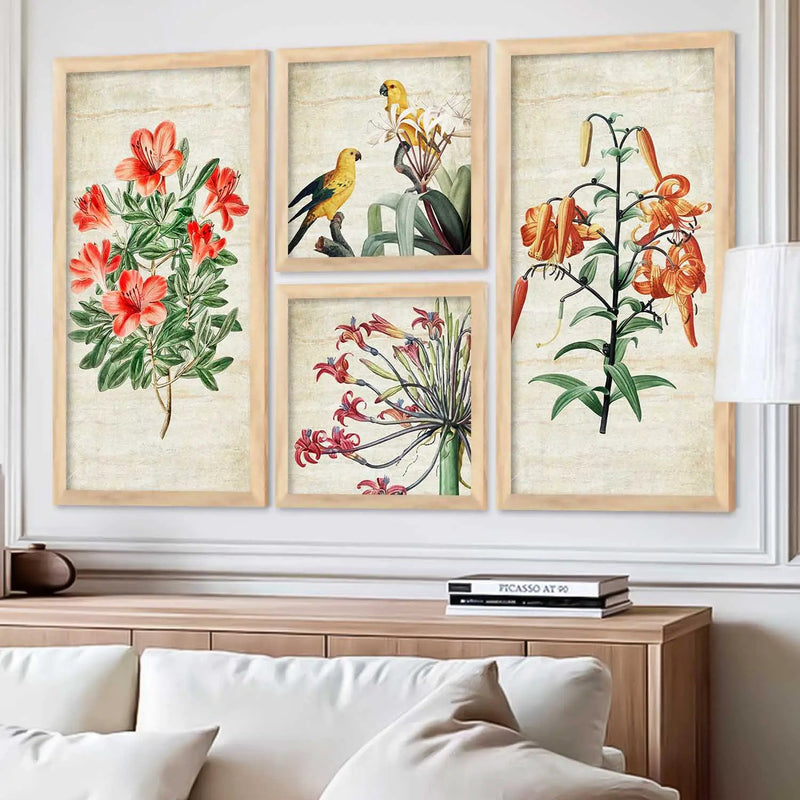 kotart Modern Big Size Art Home Decoration Painting Floral Paintings With Frame For Living Room Bed Room Hotel Wall Decor