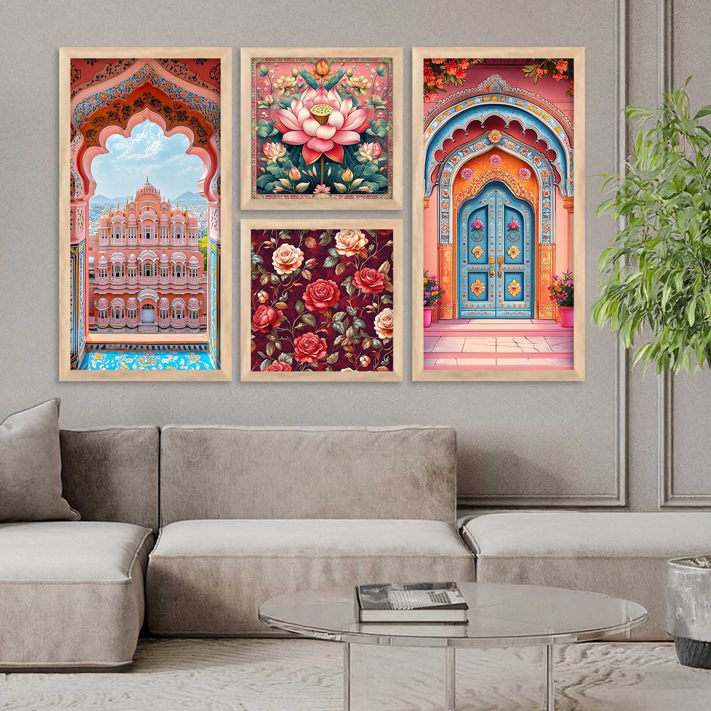 kotart Traditional Big Size Art Wall Painting Home Decoration With Frame For Living Room Bed Room Hotel Wall Decor