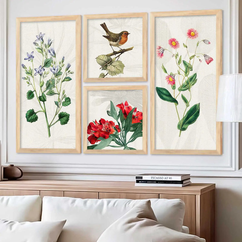 kotart Decorative Modern Big Size Wall Art Print With Frame Floral Paintings For Living Room Bed Room Hotel Wall Decor