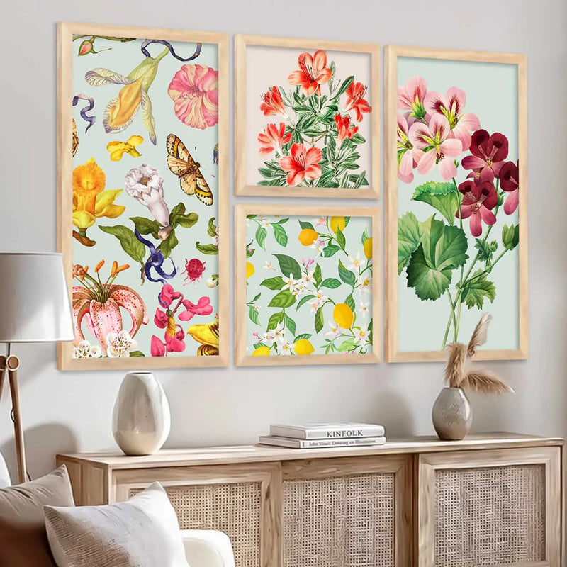 kotart Decorative Modern Big Size Wall Art Home Dacor Floral Painting poster With Frame For Living Room Bed Room Hotel Wall Decor