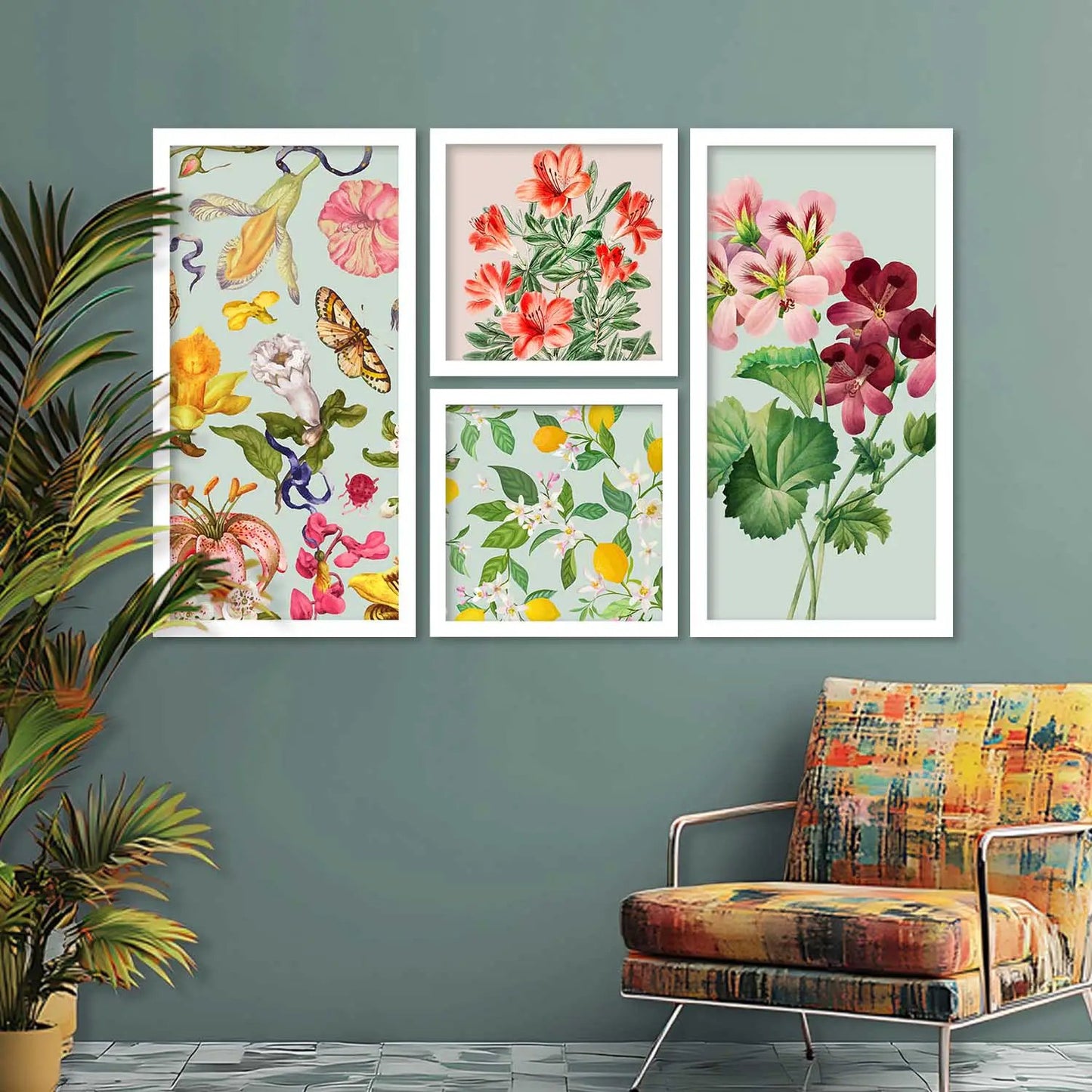 kotart Modern Big Size Art Home Decoration Painting Floral Paintings With Frame For Living Room Bed Room Hotel Wall Decor