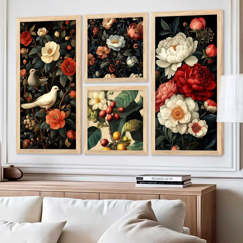 kotart Decorative Modern Big Size Wall Art Home Dacor Floral Painting poster With Frame For Living Room Bed Room Hotel Wall Decor
