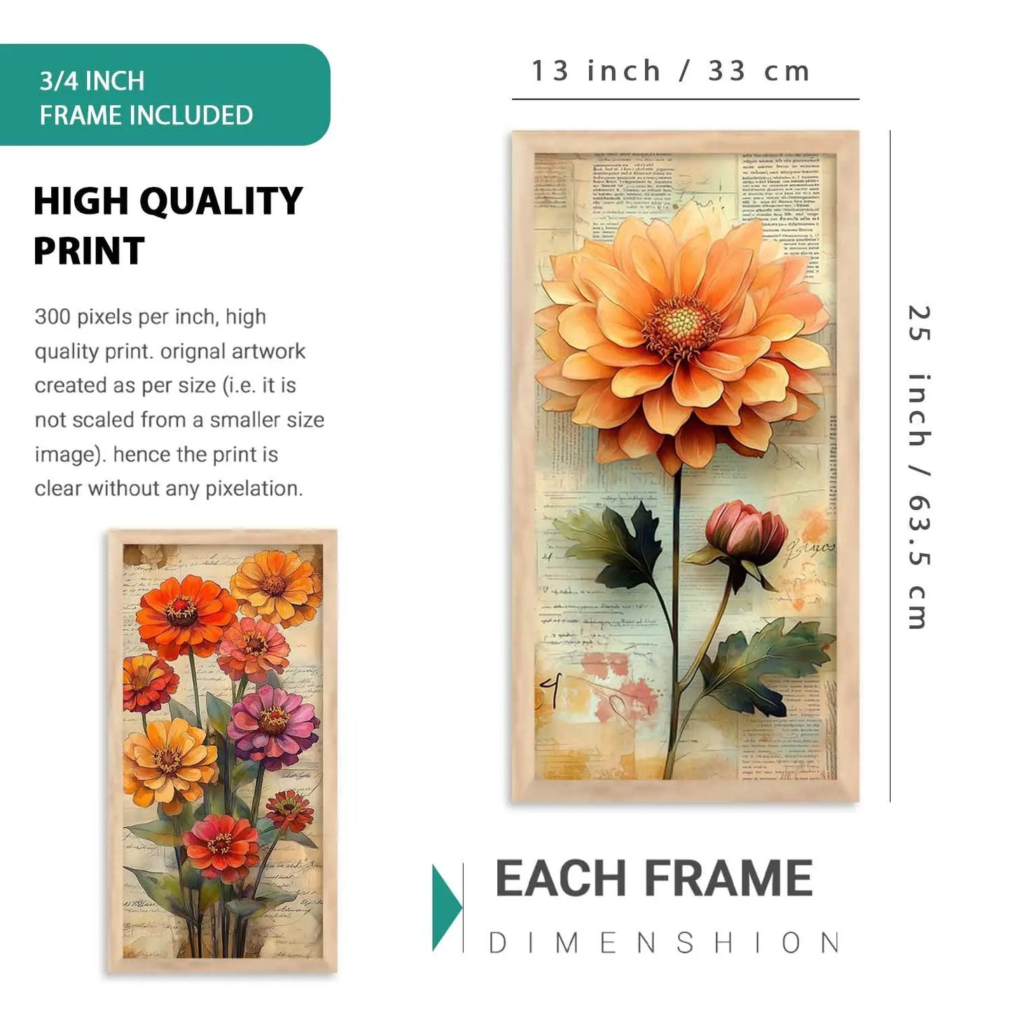 kotart Modern Big Size Art Home Decoration Painting Floral  Paintings With Frame For Living Room Bed Room Hotel Wall Decor