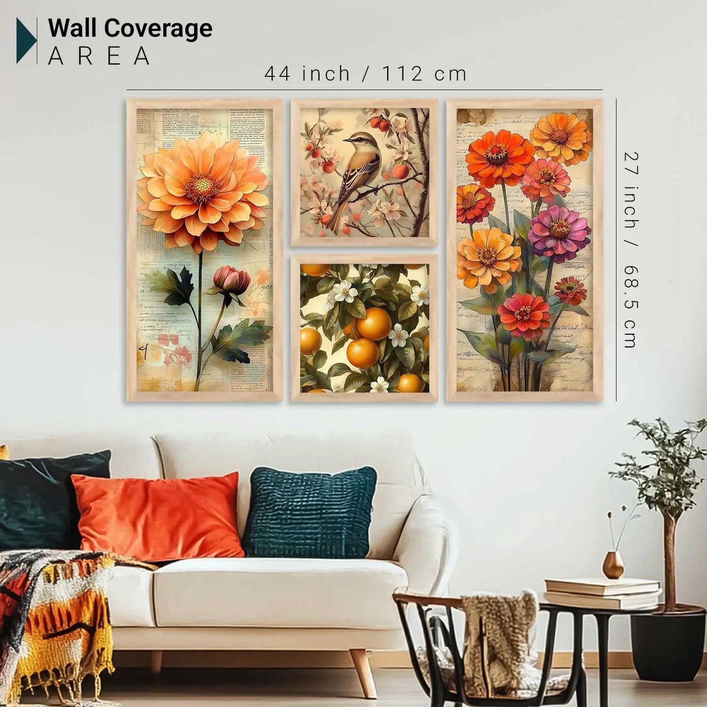 kotart Modern Big Size Art Home Decoration Painting Floral  Paintings With Frame For Living Room Bed Room Hotel Wall Decor