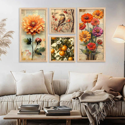 kotart Modern Big Size Art Home Decoration Painting Floral  Paintings With Frame For Living Room Bed Room Hotel Wall Decor
