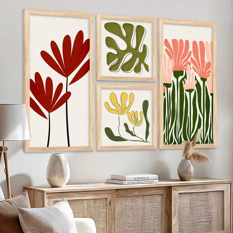 kotart Decorative Modern Big Size Wall Art Home Dacor Floral Painting poster With Frame For Living Room Bed Room Hotel Wall Decor