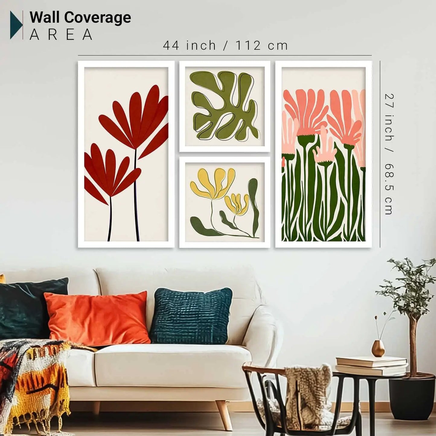 kotart  Modern Big Size Wall Art Print With Frame Floral Decorative Paintings For Living Room Bed Room Hotel Wall Decor