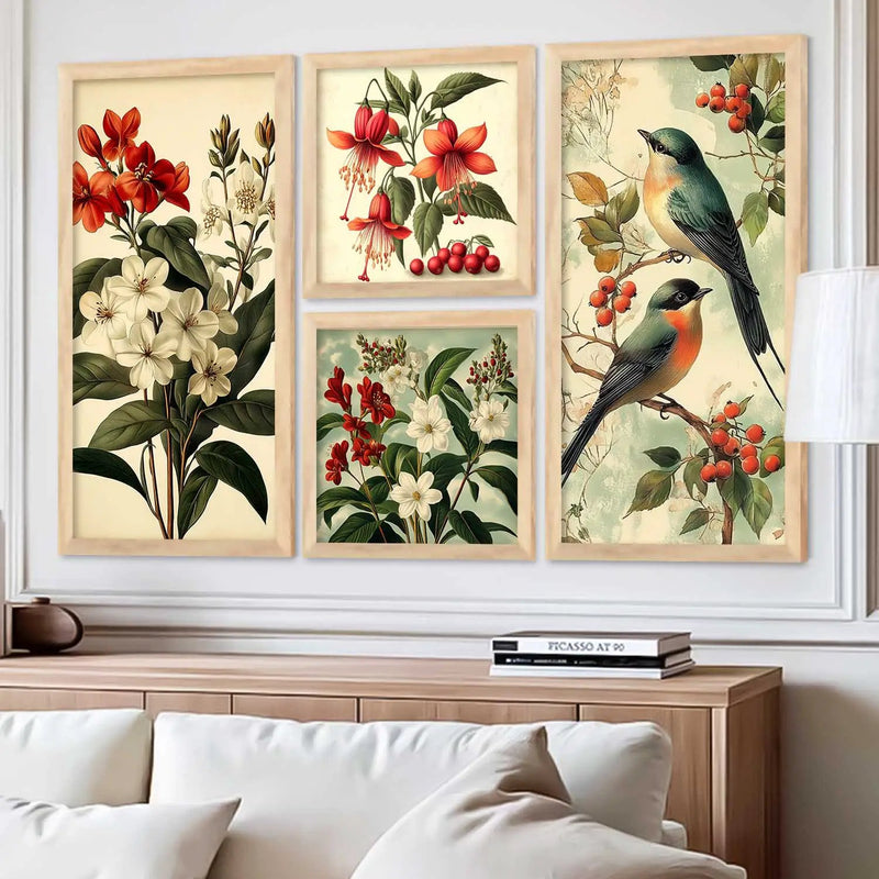 kotart Floral Big Size Art Wall Painting Home Decoration With Frame For Living Room Bed Room Hotel Wall Decor