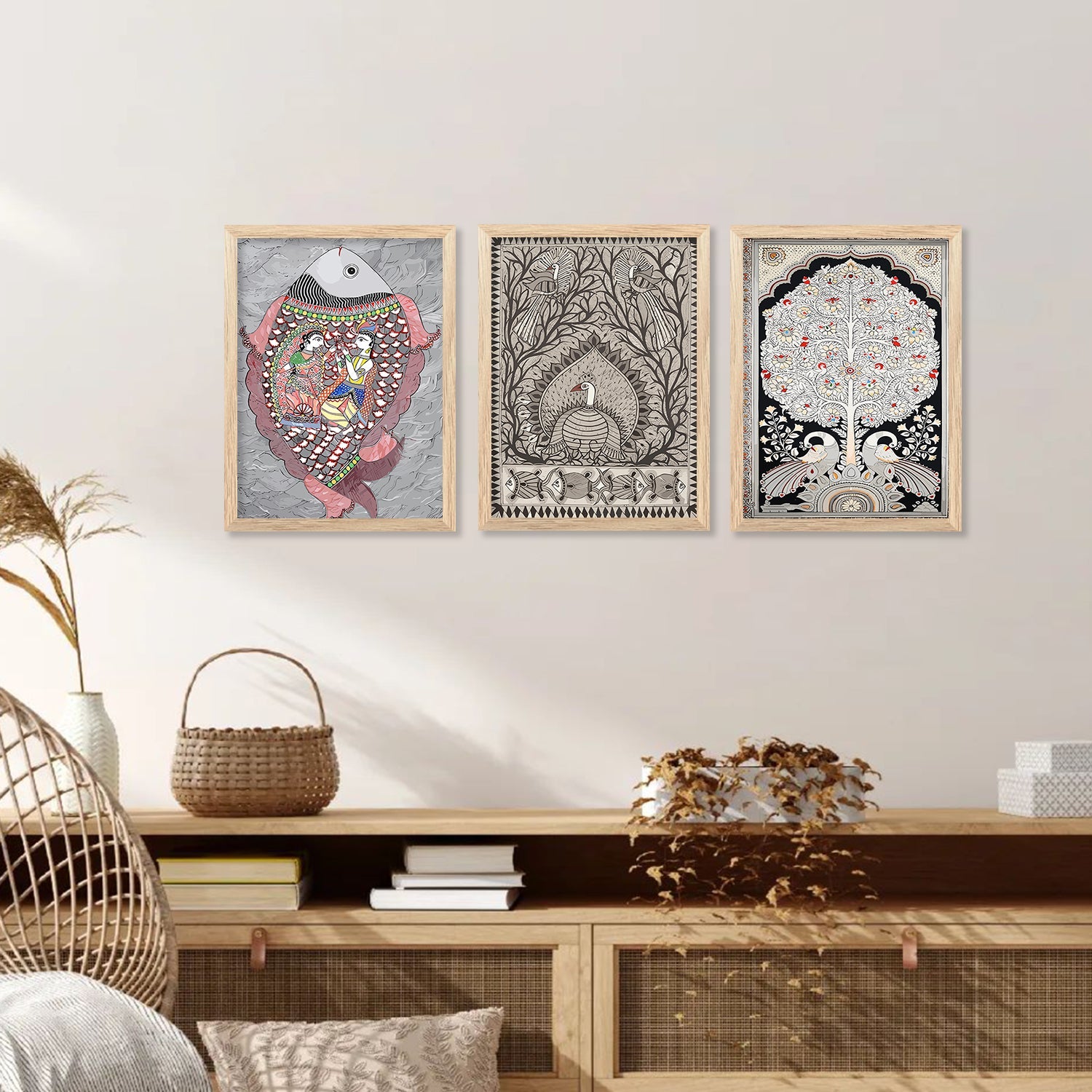 Traditional Indian Art Prints with Frame for Living Room Bedroom Home ...