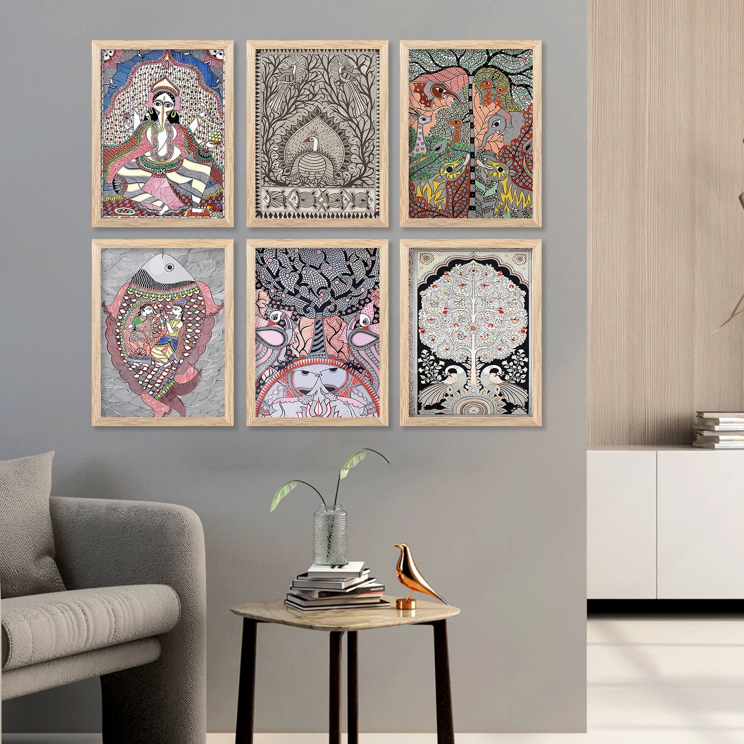 Traditional Indian Art Prints with Frame for Living Room Bedroom Home ...