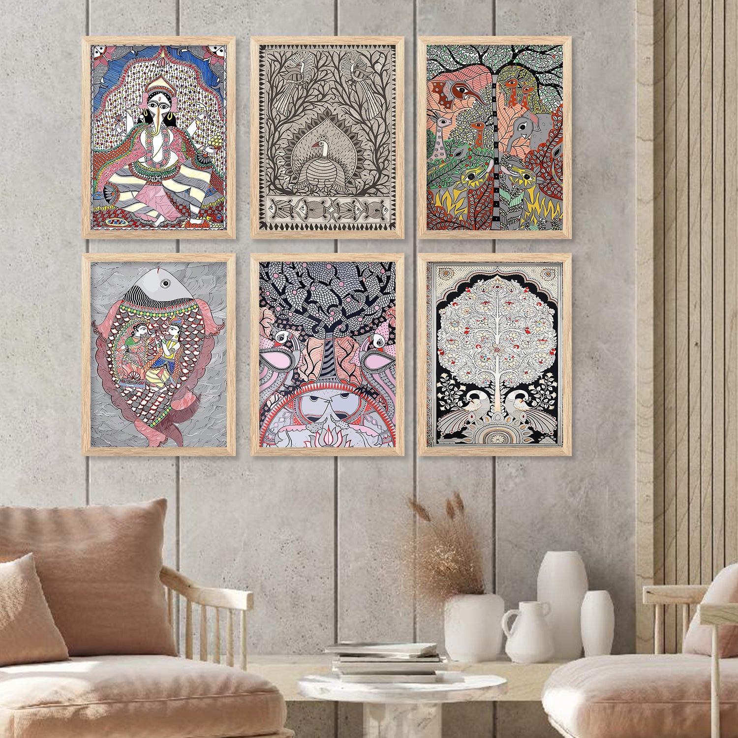 Traditional Indian Art Prints with Frame for Living Room Bedroom Home ...