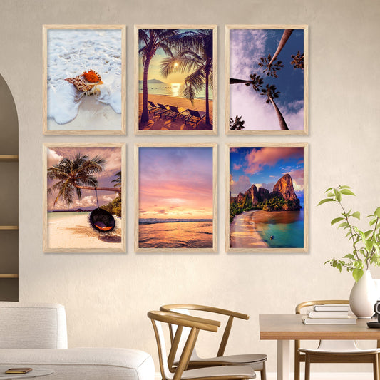 Travel Inspired Framed Posters for Home and Office Wall Decor - Posters for Travel Lovers - Set of 6-Kotart