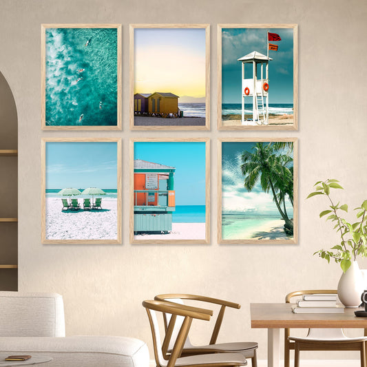 Travel Inspired Framed Posters for Home and Office Wall Decor - Posters for Travel Lovers - Set of 6-Kotart