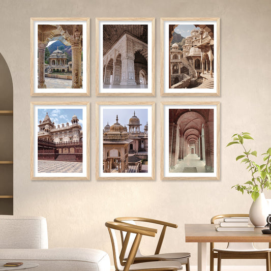 Travel Inspired Framed Posters for Home and Office Wall Decor - Posters for Travel Lovers - Set of 6-Kotart
