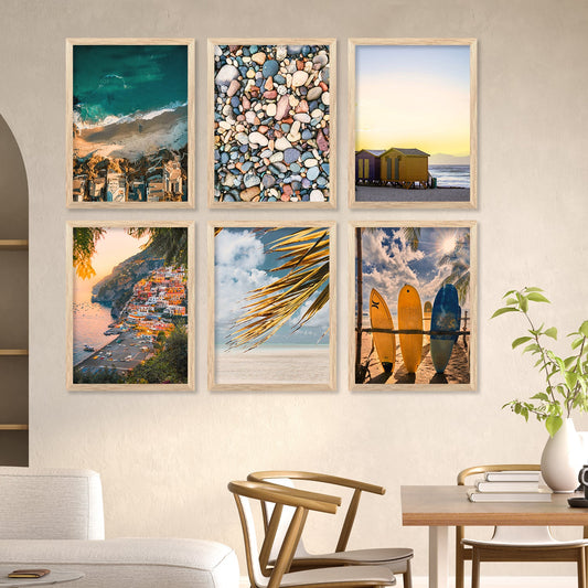 Travel Inspired Framed Posters for Home and Office Wall Decor - Posters for Travel Lovers - Set of 6-Kotart