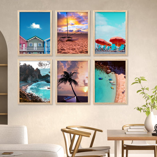 Travel Inspired Framed Posters for Home and Office Wall Decor - Posters for Travel Lovers - Set of 6-Kotart