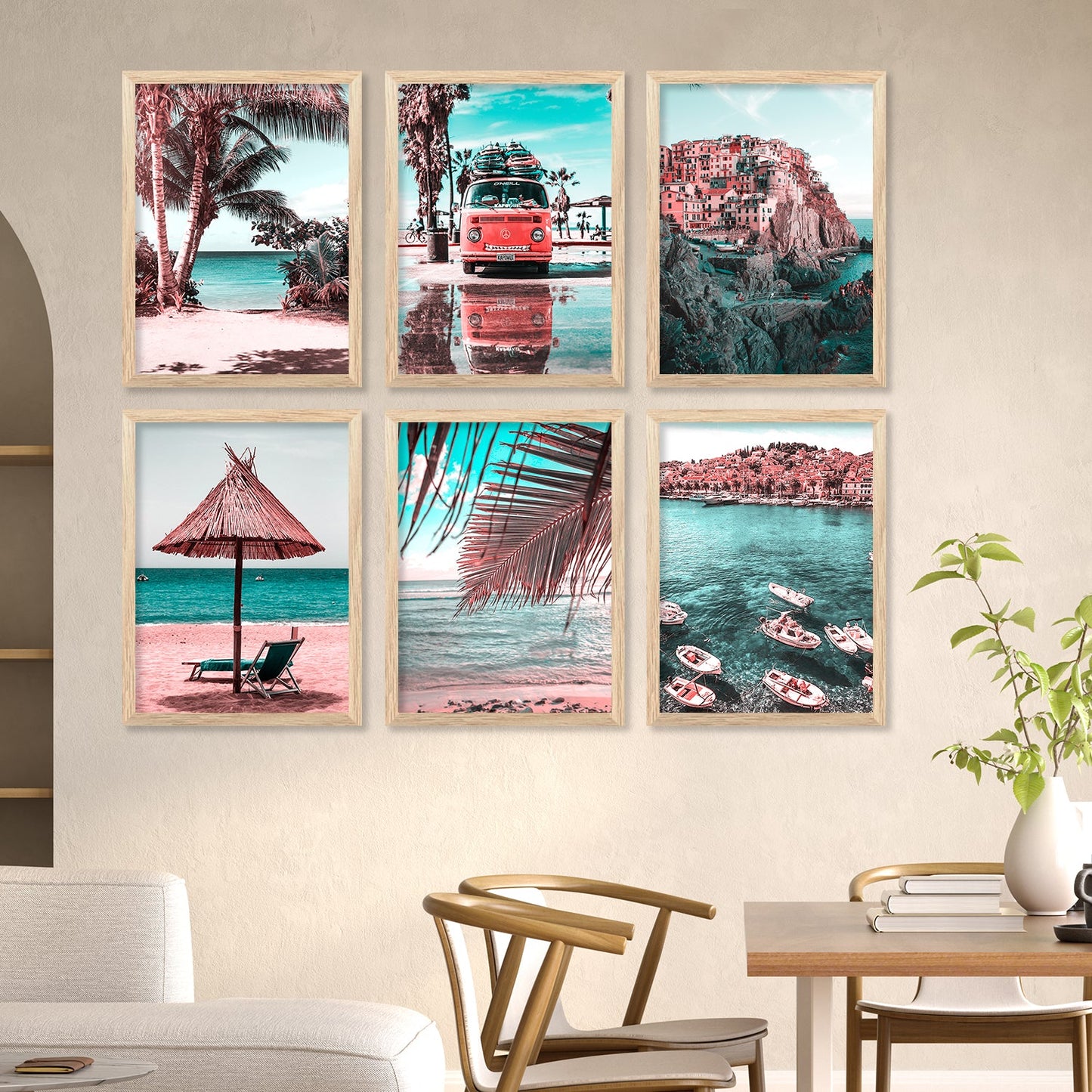 Travel Inspired Framed Posters for Home and Office Wall Decor - Posters for Travel Lovers - Set of 6-Kotart