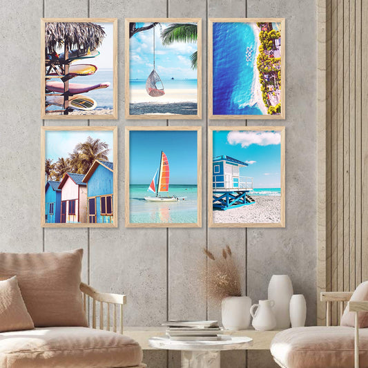 Travel Inspired Framed Posters for Home and Office Wall Decor - Posters for Travel Lovers - Set of 6-Kotart